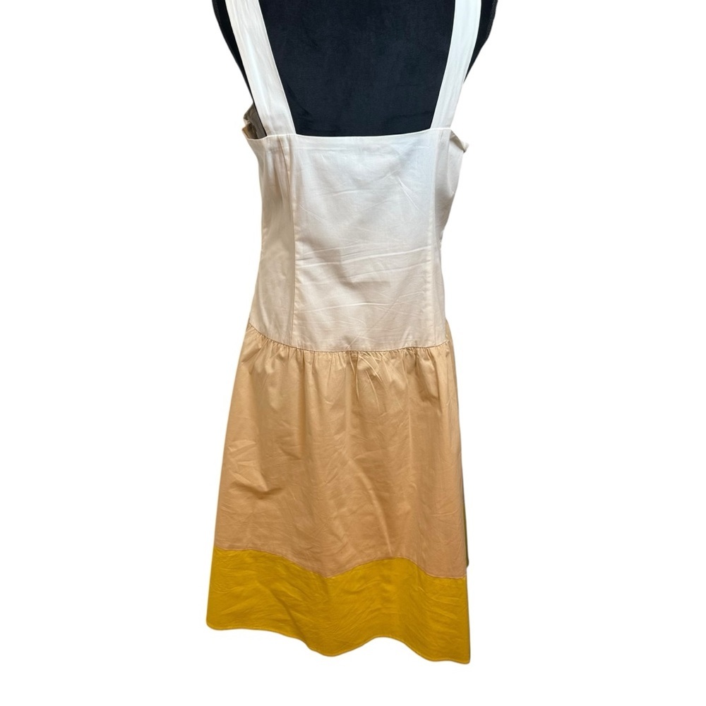 Daniel Cremieux | White/Cream/Yellow Sleeveless Color Block Sundress | Sz 10 - Picture 6 of 10